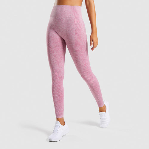 Damen Sportliche Performance-Leggings mit hohem Bund und atmungsaktivem Material EB