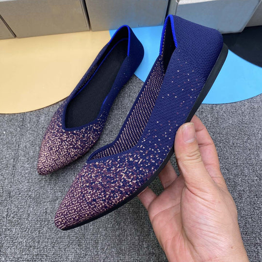 Damen elegante Spitzer Ballerinas aus atmungsaktivem Material EB
