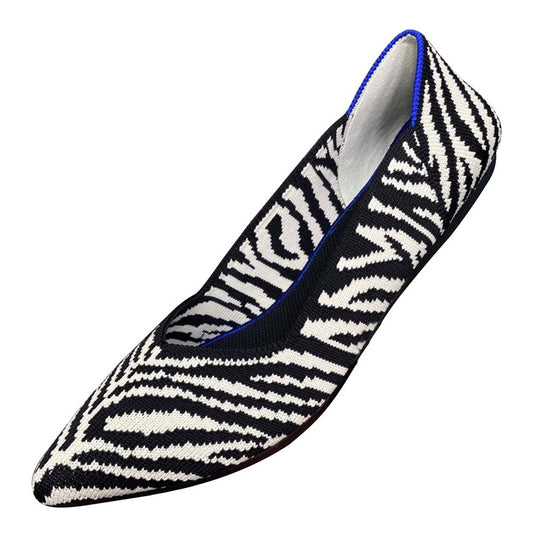 Damen elastische Ballerinas mit modischem Zebramuster EB