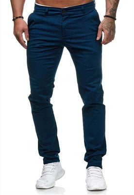 Herren nan schmal geschnittene Baumwollstretch-Chino mit mittlerer Leibhöhe und Komfortbund EB