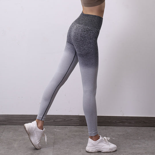Damen Hochwertige Fitness-Leggings mit innovativem Farbverlauf und hohem Bund EB