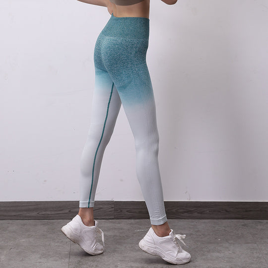 Damen Hochwertige Fitness-Leggings mit innovativem Farbverlauf und hohem Bund EB