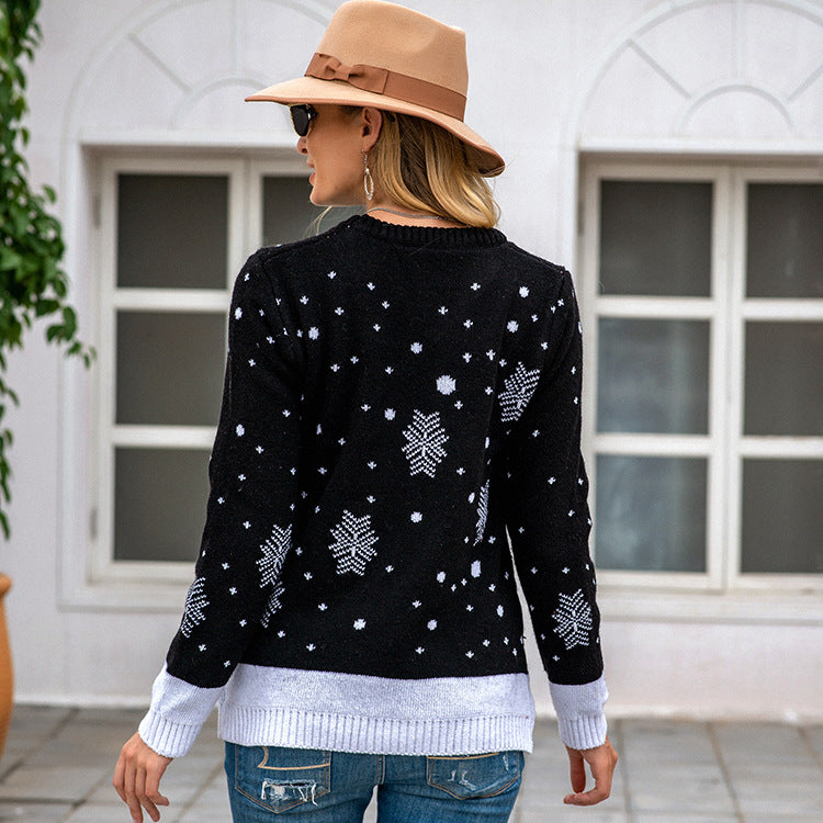 Damen Weihnachts-Pullover mit festlichem Rentierdesign und extralanger Passform EB