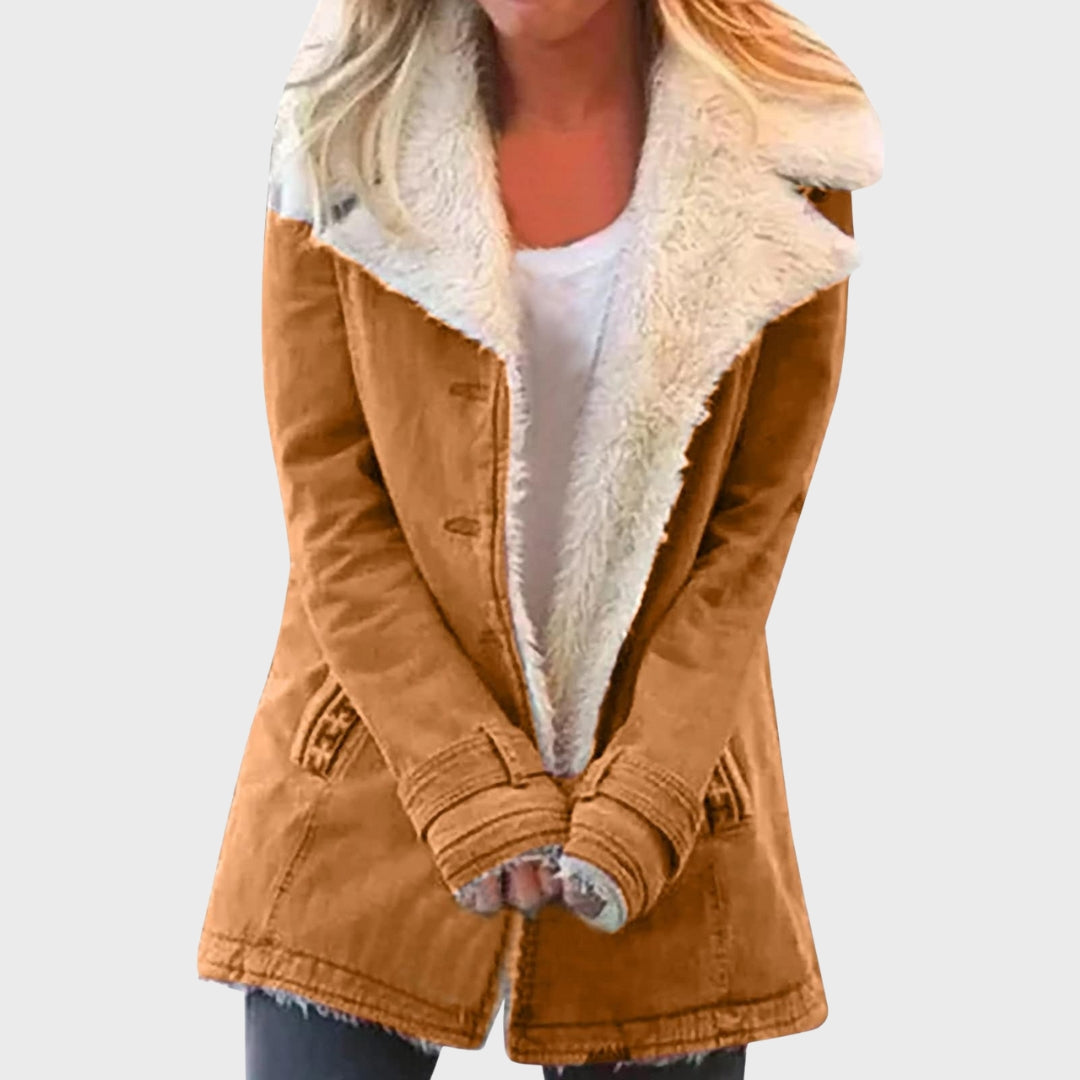 EB | Faux-Lammfell-gefütterter Parka-Mantel