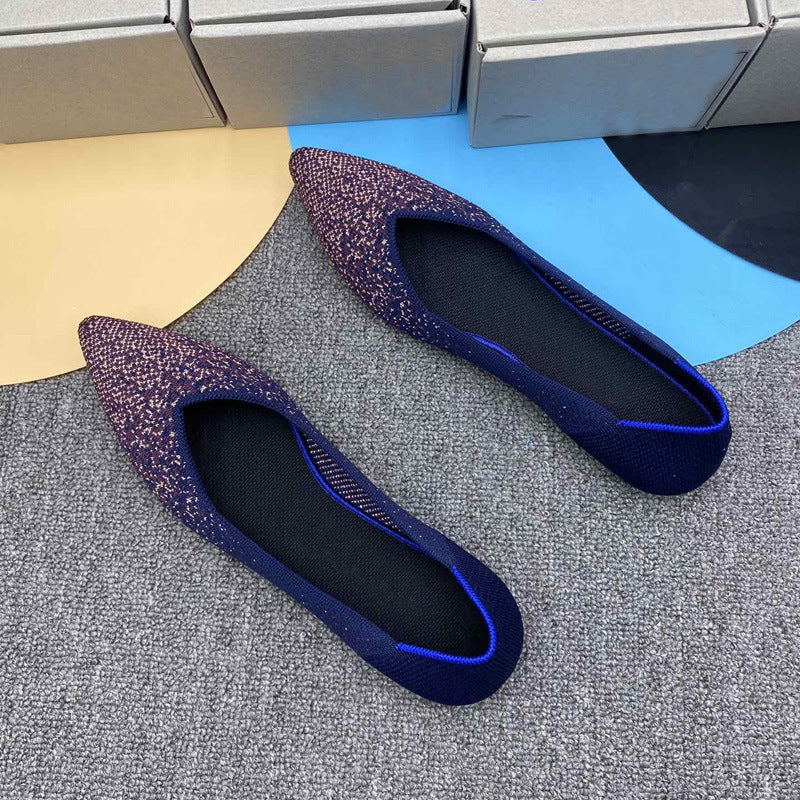 Damen elegante Spitzer Ballerinas aus atmungsaktivem Material EB