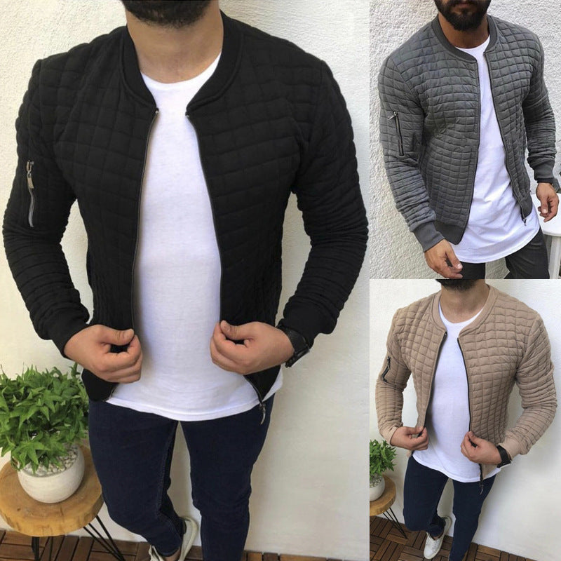 Herren nan gesteppte Bomberjacke mit Reißverschluss, Rippbündchen und Ärmeltasche EB