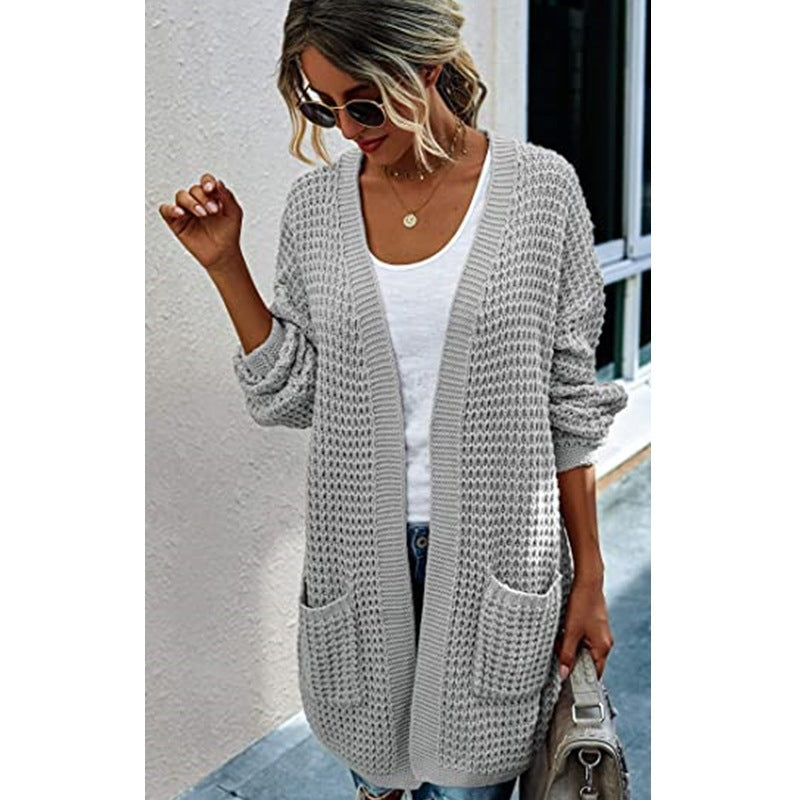 Damen Grobstrickjacke mit tiefen Taschen und lässigem Schnitt EB