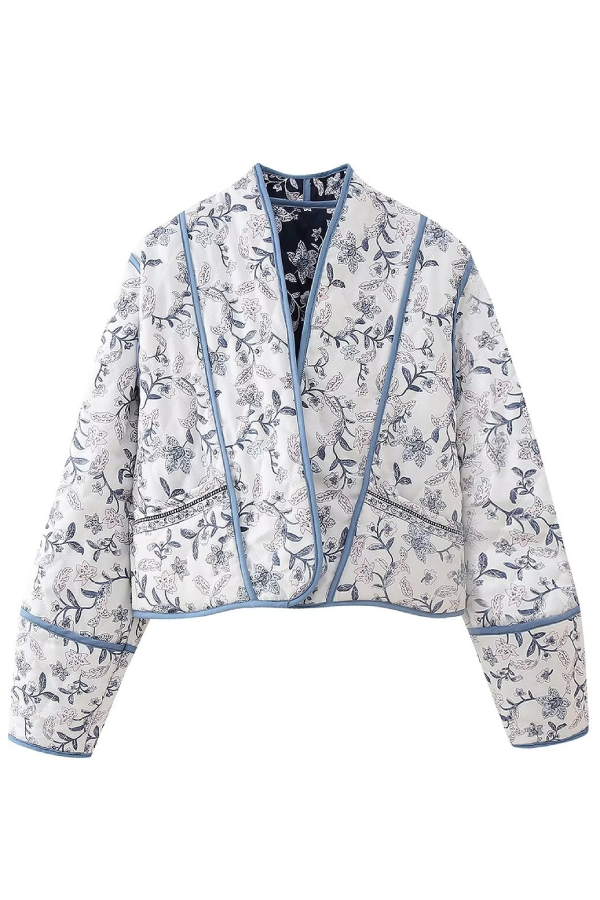 EB | Kragen Wendbare Steppjacke in verkürzter Form