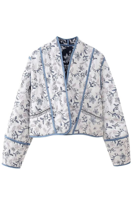 EB | Kragen Wendbare Steppjacke in verkürzter Form