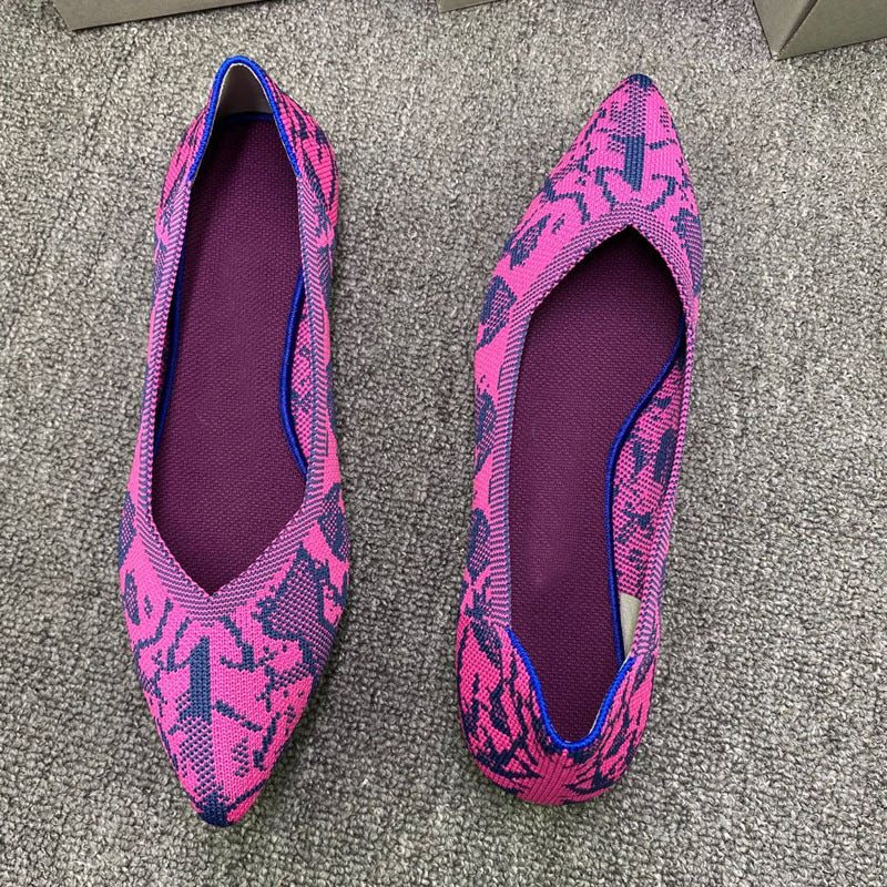 Damen Ballerinas mit auffälligem Schlangenmotiv EB