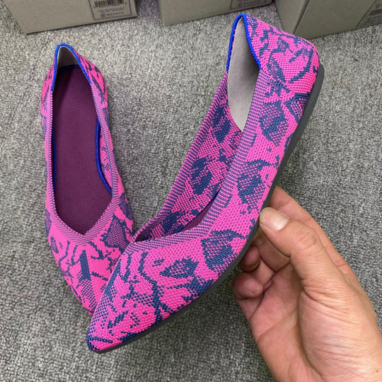 Damen Ballerinas mit auffälligem Schlangenmotiv EB