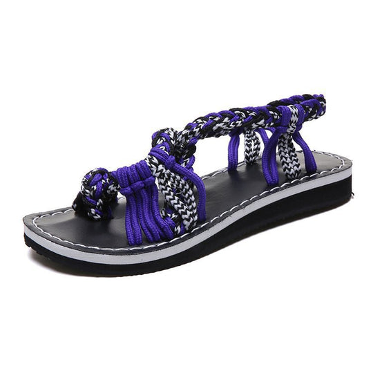Damen Elegante Braided Sandalen mit ergonomischem Fußbett EB