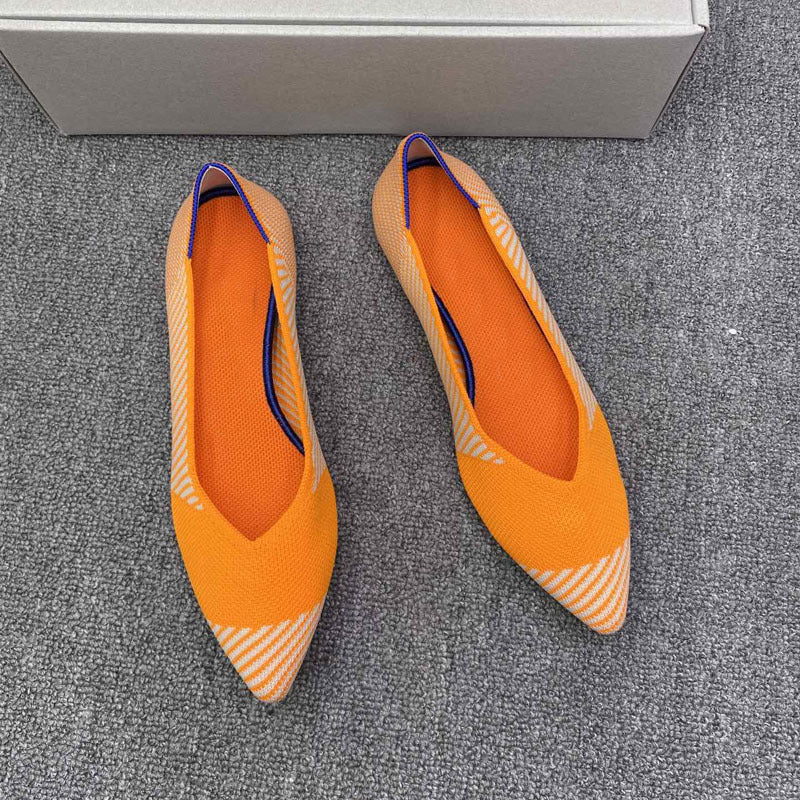 Damen spitz zulaufende Ballerinas mit modernem Karomuster EB