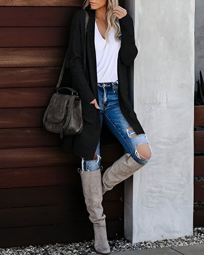 EB | Lässiger Strick-Cardigan mit Taschen