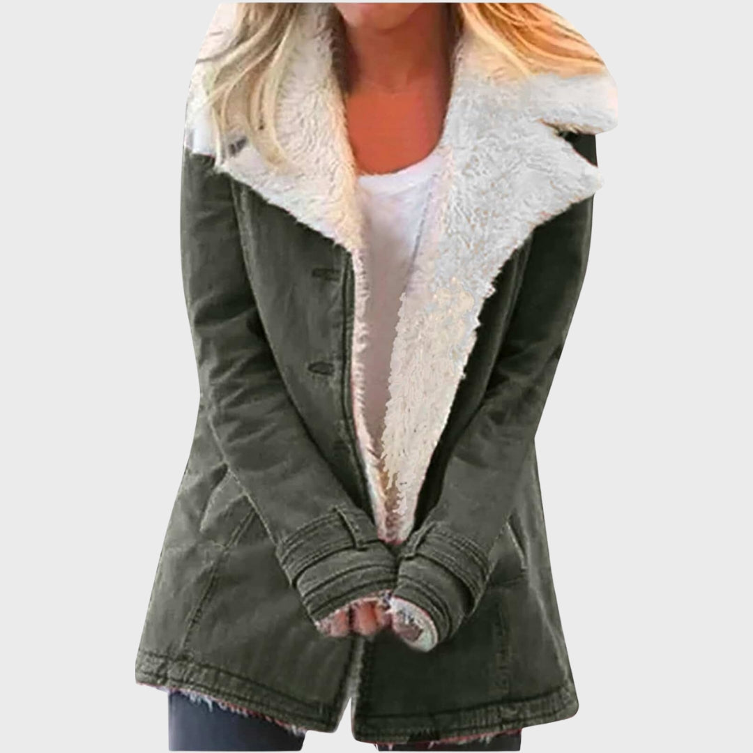 EB | Faux-Lammfell-gefütterter Parka-Mantel