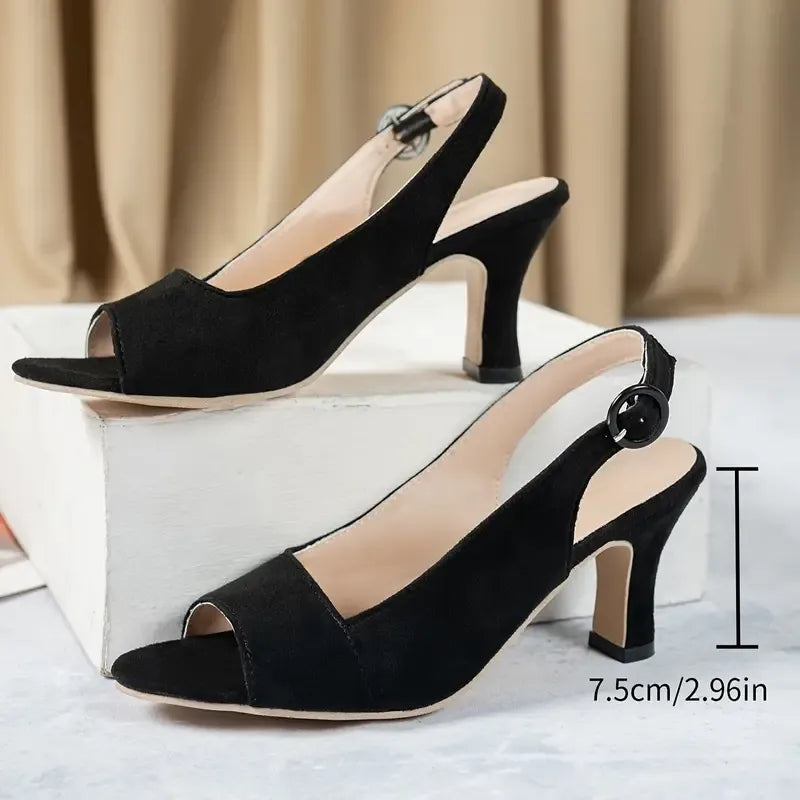 Offene Slingback-Absätze mit verstellbarem Schnallenriemen EB EB