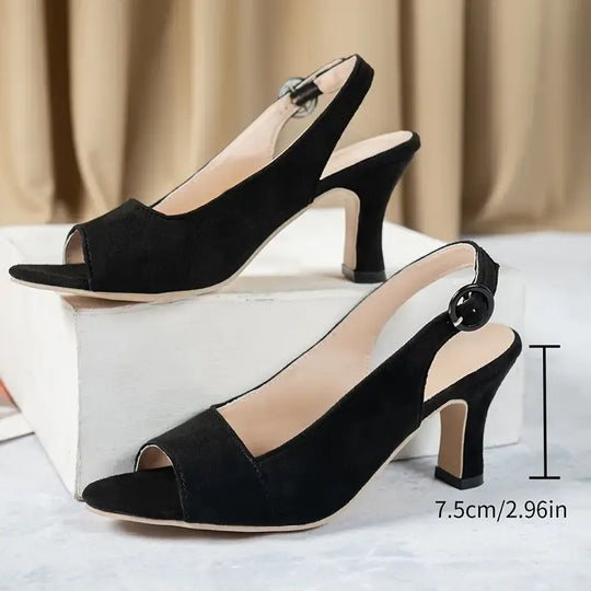 Offene Slingback-Absätze mit verstellbarem Schnallenriemen EB EB