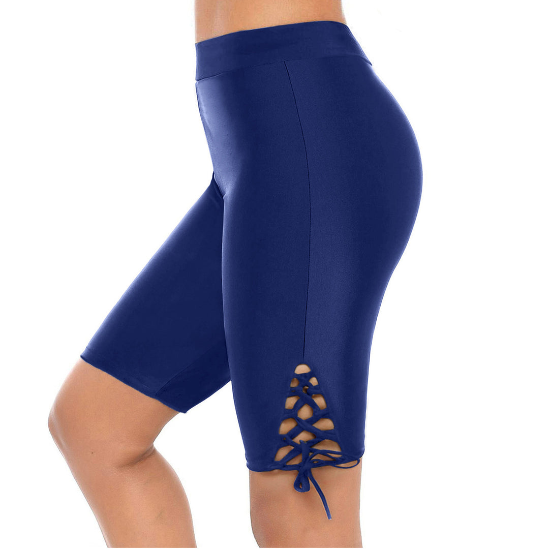 Damen Sportliche Radlerhose mit dekorativen Schnürdetails EB