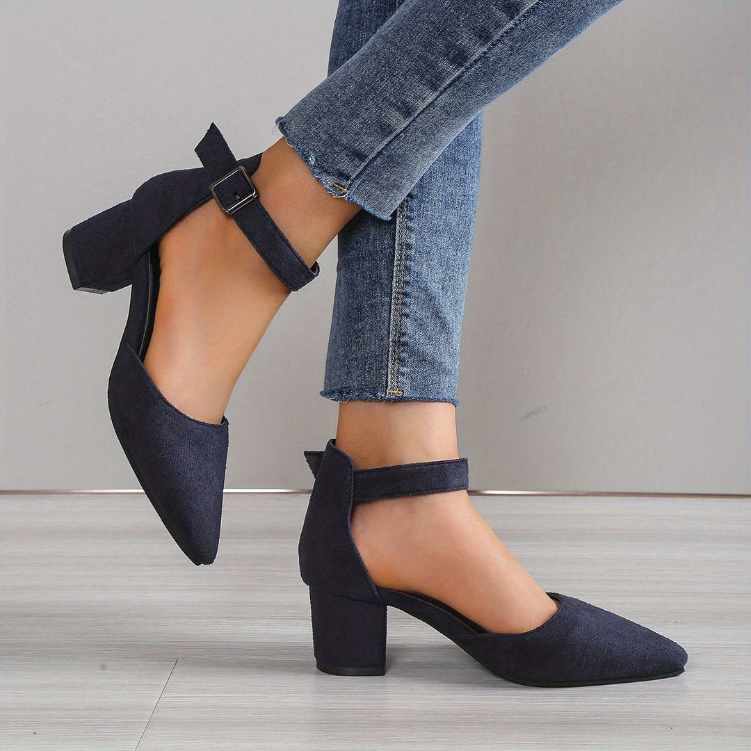 EB | Damen Sandalen mit Blockabsatz Schnürung, mit Knöchelriemen, Elegant