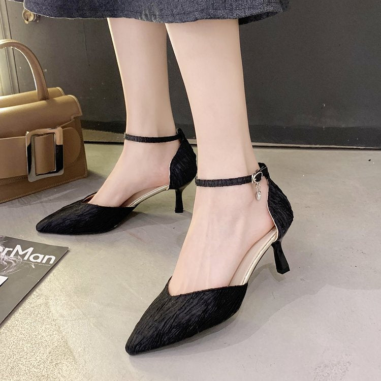 Damen elegante Slingback-Pumps mit transparentem Riemen EB