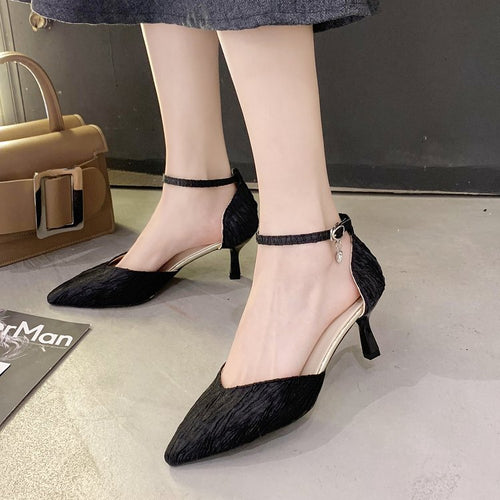 Damen elegante Slingback-Pumps mit transparentem Riemen EB
