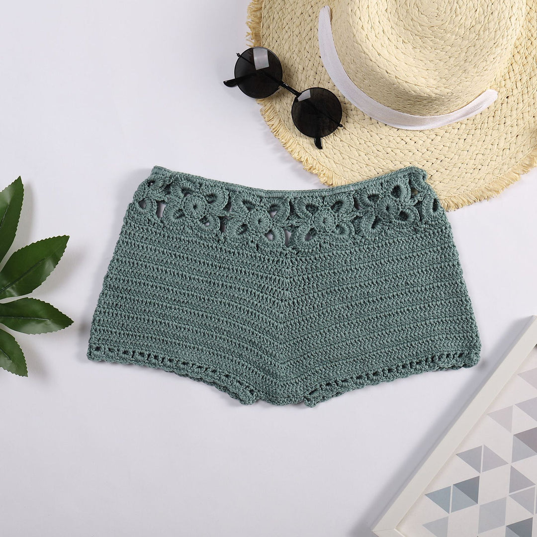 Damen Häkel-Shorts mit floralem Bund EB