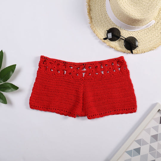 Damen Häkel-Shorts mit floralem Bund EB