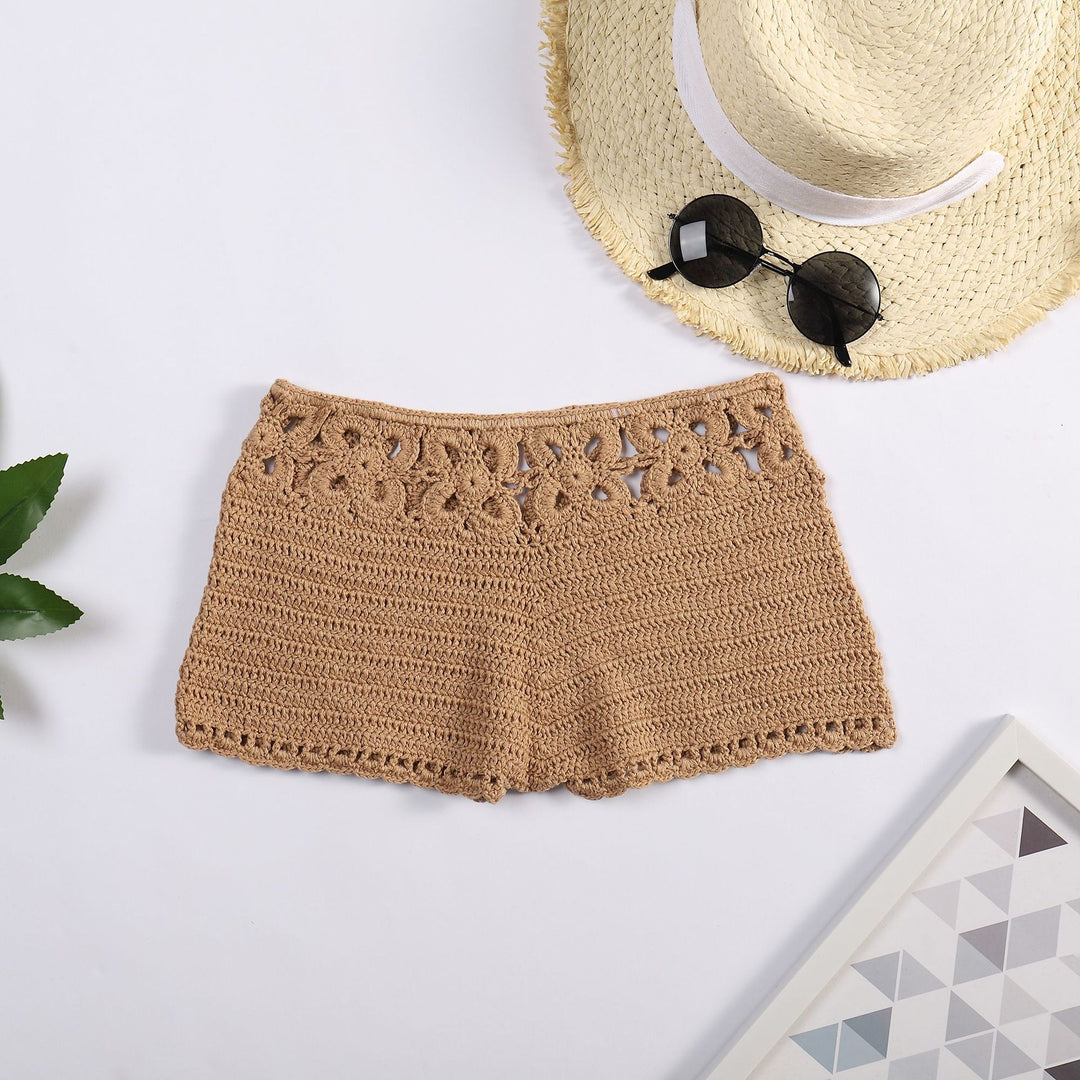 Damen Häkel-Shorts mit floralem Bund EB