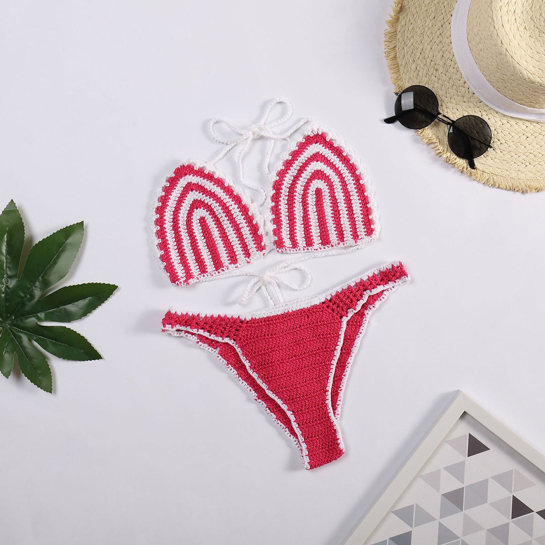 Damen Häkel-Bikini mit kontrastierendem Rand EB