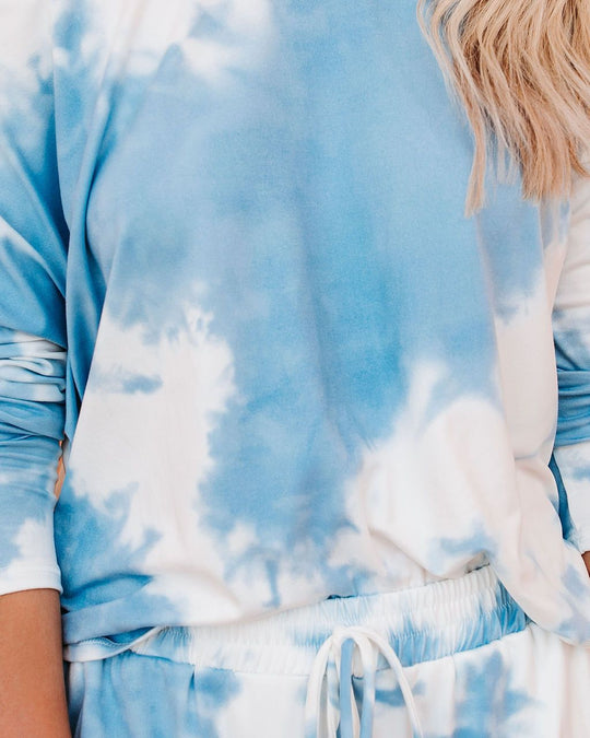 Damen lässiger Oversized Pullover im Batikdesign EB
