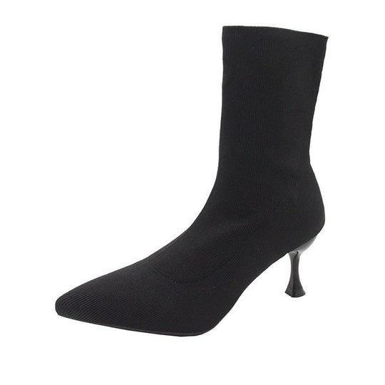 Damen nan Stretch-Sock-Boots mit schlankem Stiletto-Absatz und spitzer Zehenpartie EB