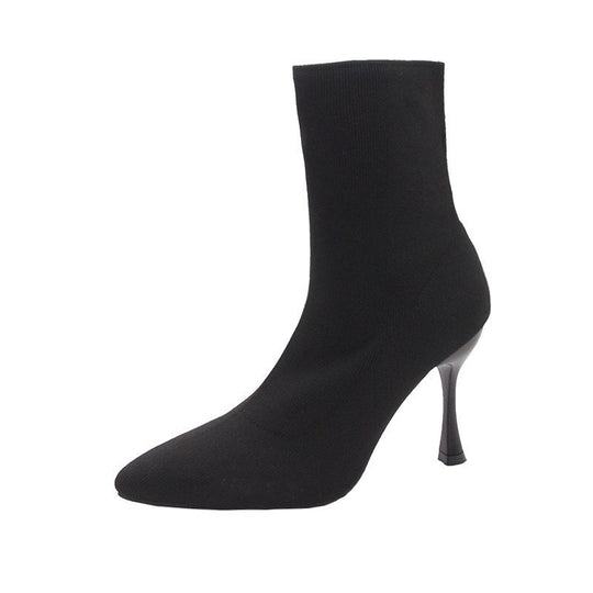 Damen nan Stretch-Sock-Boots mit schlankem Stiletto-Absatz und spitzer Zehenpartie EB