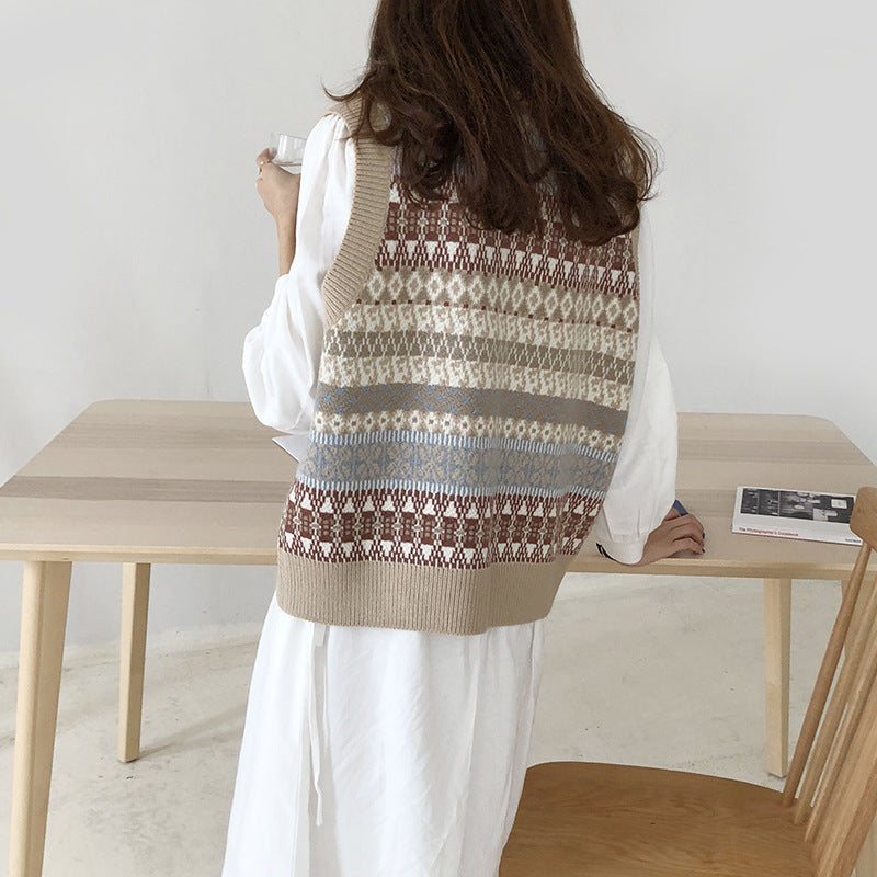 Damen Strickpullover mit modernem Fair Isle-Muster EB