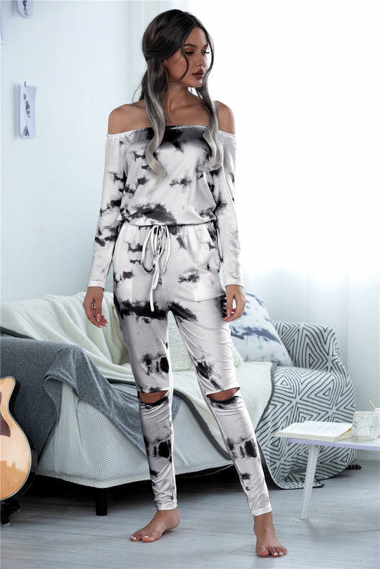 Damen lässige Sommeroverall aus softem Material mit Rundhalsausschnitt und Cut-Outs EB