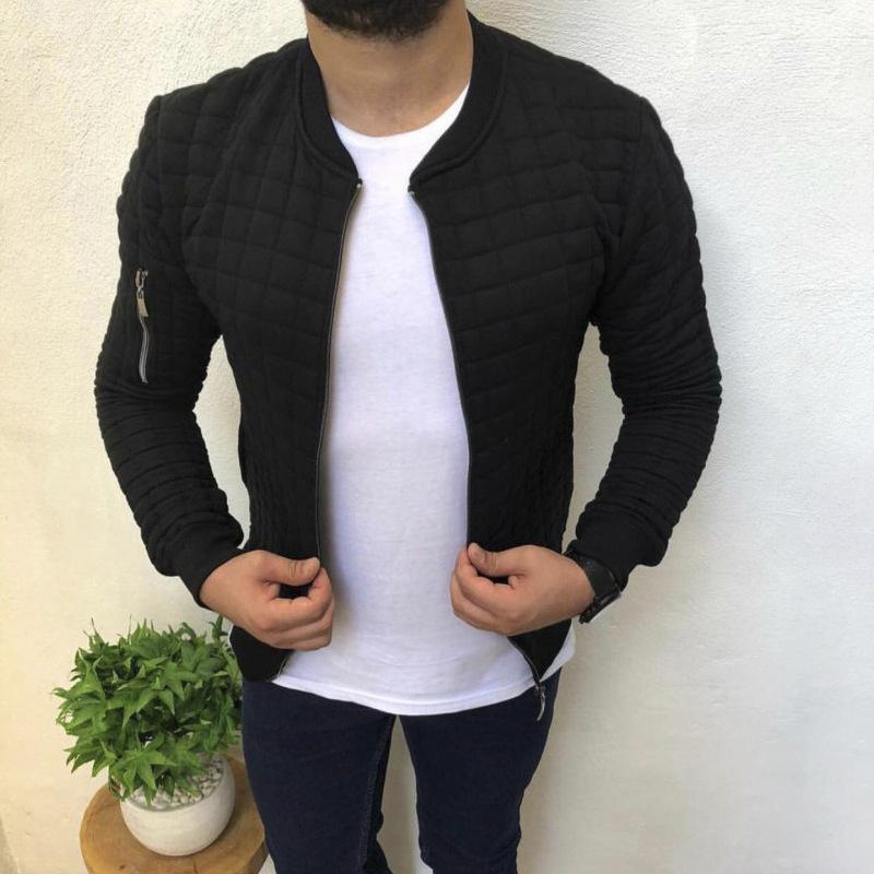 Herren nan gesteppte Bomberjacke mit Reißverschluss, Rippbündchen und Ärmeltasche EB
