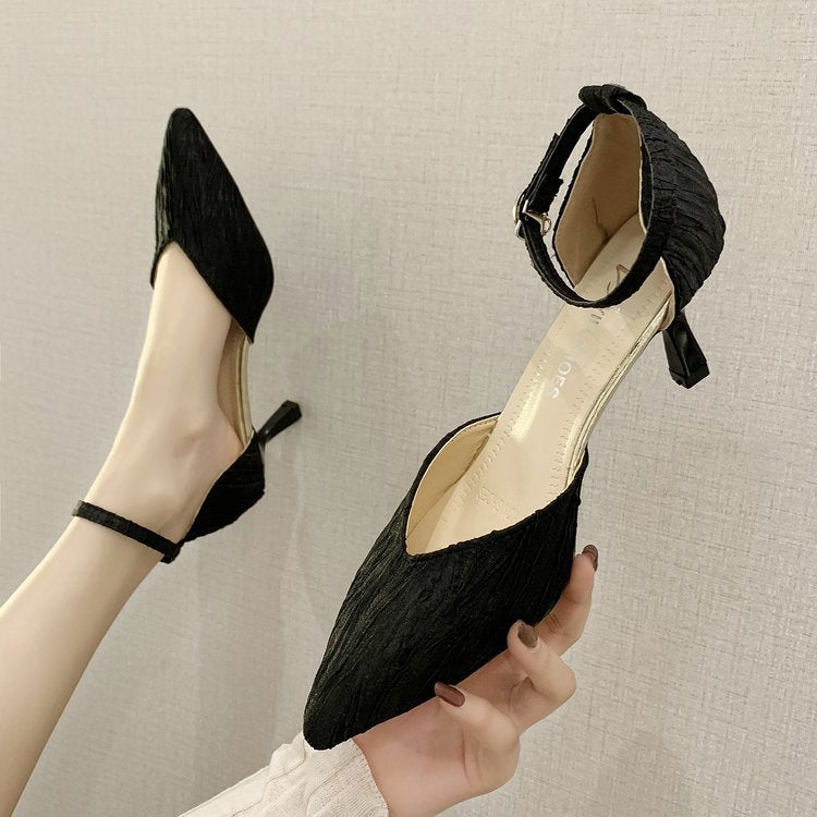 Damen elegante Slingback-Pumps mit transparentem Riemen EB
