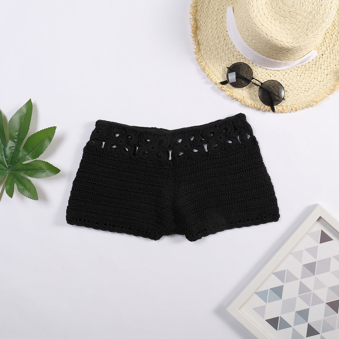 Damen Häkel-Shorts mit floralem Bund EB
