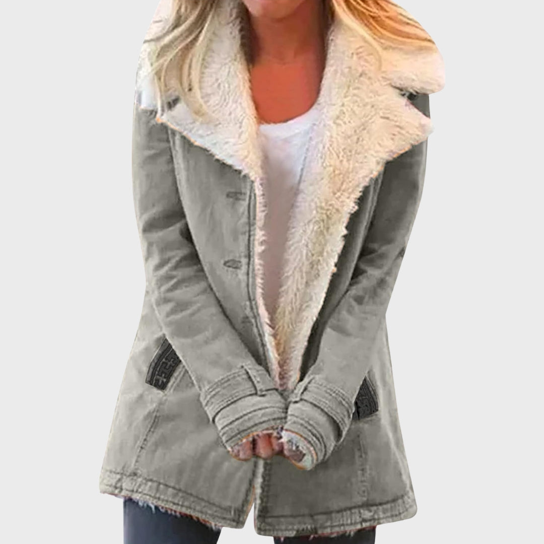 EB | Faux-Lammfell-gefütterter Parka-Mantel