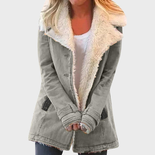 EB | Faux-Lammfell-gefütterter Parka-Mantel