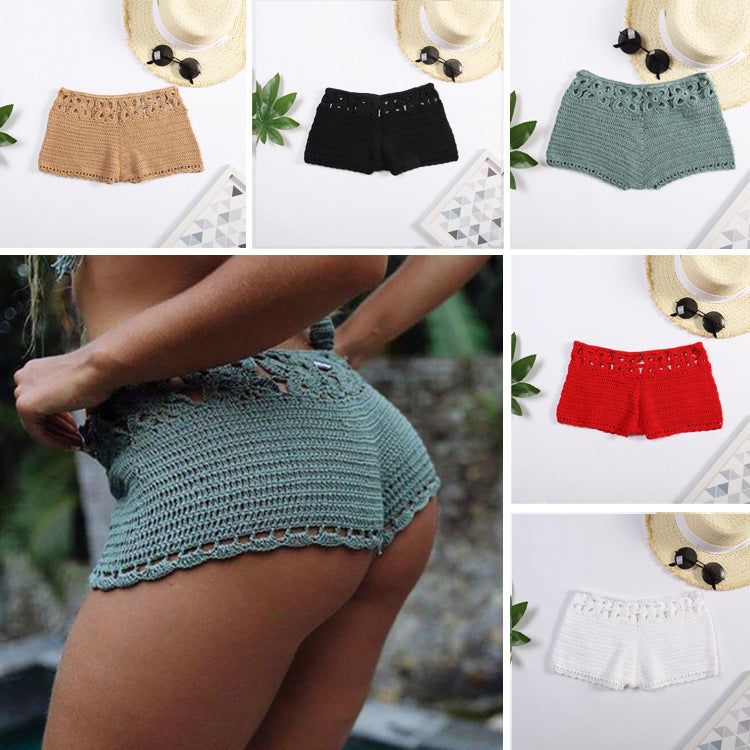 Damen Häkel-Shorts mit floralem Bund EB