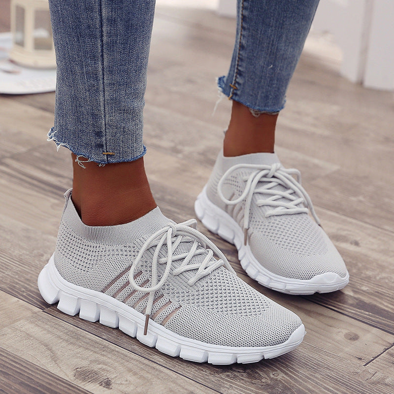 Damen atmungsaktiver Strick-Sneaker mit flexibler Segmentsohle und Komfortfußbett EB