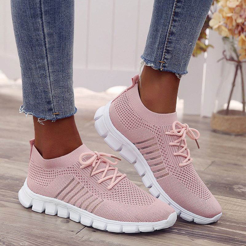 Damen atmungsaktiver Strick-Sneaker mit flexibler Segmentsohle und Komfortfußbett EB