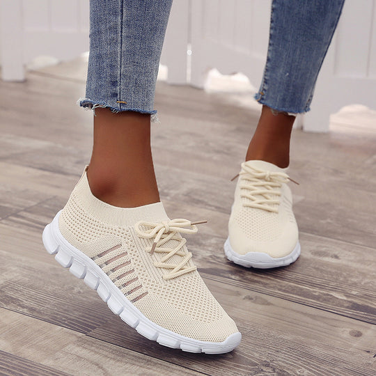Damen atmungsaktiver Strick-Sneaker mit flexibler Segmentsohle und Komfortfußbett EB