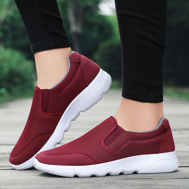 Herren nan atmungsaktiver Slip-On Freizeitschuh mit dehnbarem Einstieg, gestricktem Mesh-Obermaterial und stoßdämpfender EVA-Sohle EB