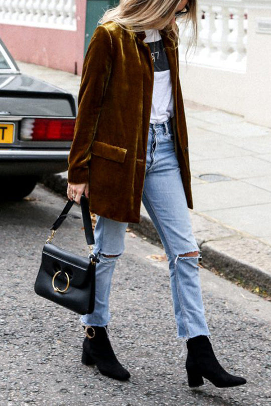 EB | Blazer aus Samt im Streetstyle
