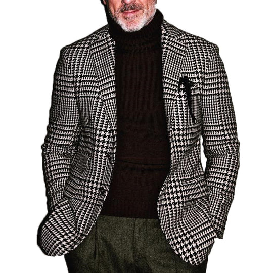 Herren elegante Jacke im Hahnentrittmuster EB
