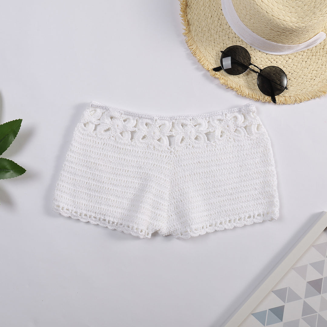 Damen Häkel-Shorts mit floralem Bund EB