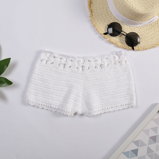 Damen Häkel-Shorts mit floralem Bund EB