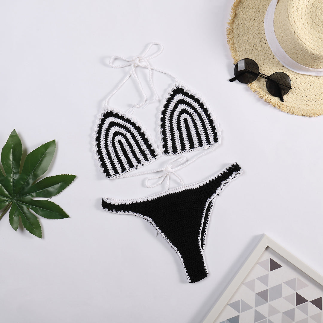 Damen Häkel-Bikini mit kontrastierendem Rand EB