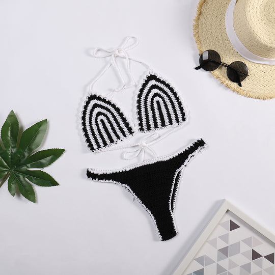 Damen Häkel-Bikini mit kontrastierendem Rand EB